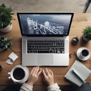 Blogger using AI tools to speed up content creation and boost productivity